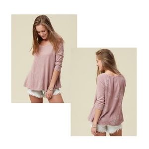 Altar'd State Lavendar Lace Embroidered Top